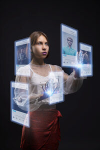 Photomontage représentant le portrait d’une IA